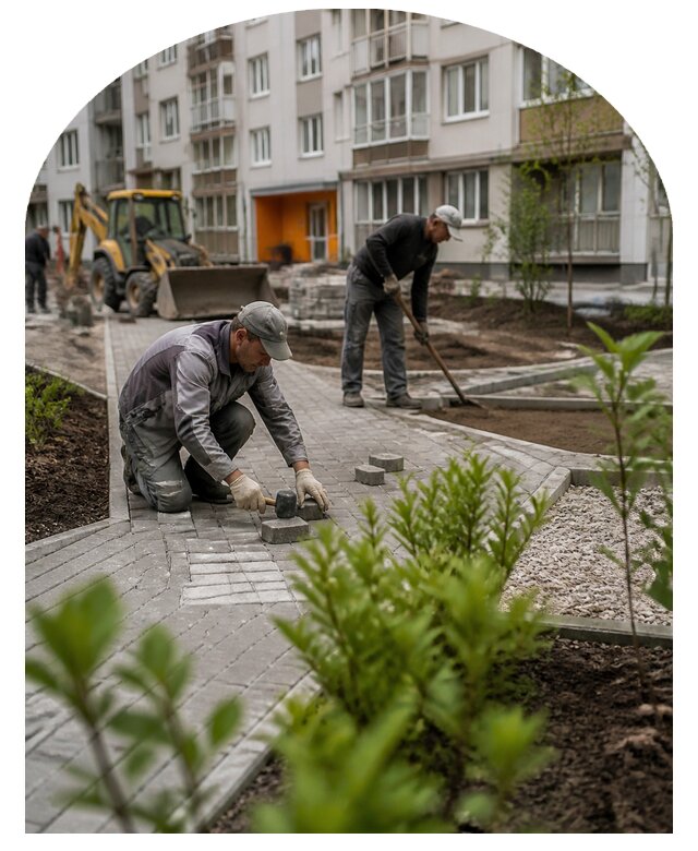 Благоустройство двора многоквартирного дома в Волжском